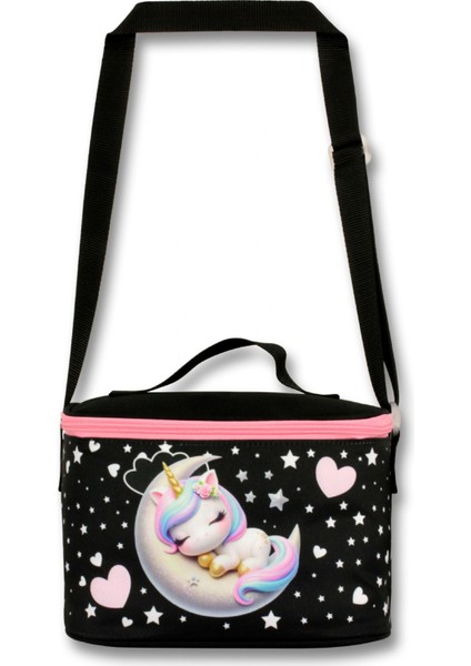 Kız Çocuk Beslenme Çantası (Thermo Isı Yalıtımlı) - Uykucu Unicorn - Siyah Pembe - 5061 fiyatları