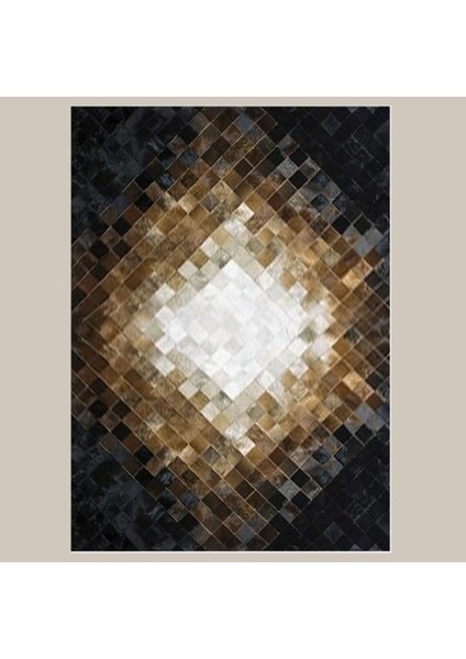 %100 Doğal Dana Derisi Kaymaz Taban Premium Patchwork Halı - Siyah Beyaz Kahverengi fiyatları