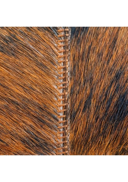 %100 Doğal Dana Derisi Kaymaz Taban Premium Patchwork Halı - Siyah Beyaz Kahverengi fırsatları