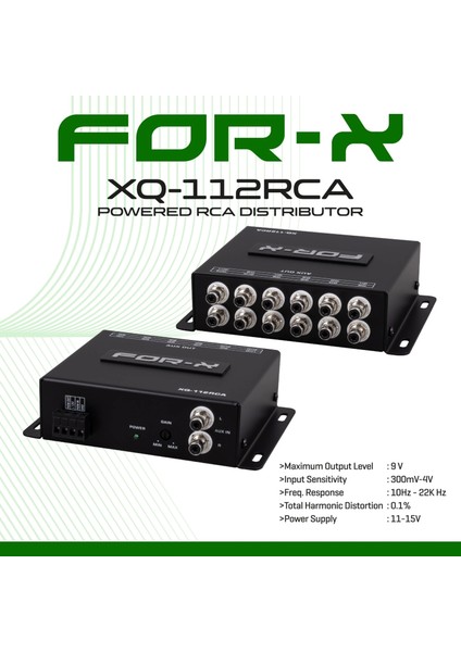 Amfi Çıkışı Çoğaltıcı - For-X XQ-112RCA - 2 Amfi Çıkışlı Teybi 12 Amfi Çıkışlı Yapma