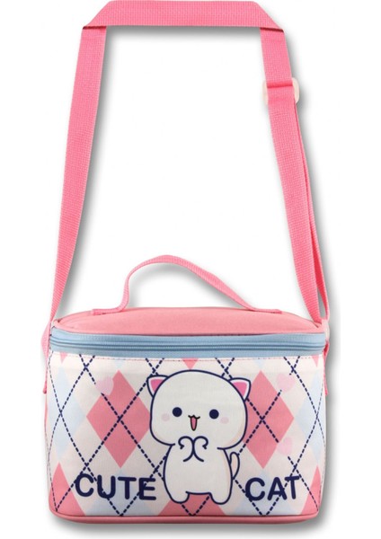 Termoslu/ısı Yalıtımlı Beslenme Çantası - 5025 - Love Cute Cat, Beyaz Pembe (Kız Çocuk) fiyatları