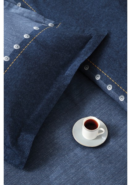 Oregon Tek Kişilik Lastikli Çarşaf Denim Nevresim Takımı modelleri