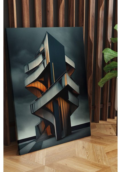 Modern Spiral Merdivenli Mimari Kanvas Tablo – NV00285 fiyatları