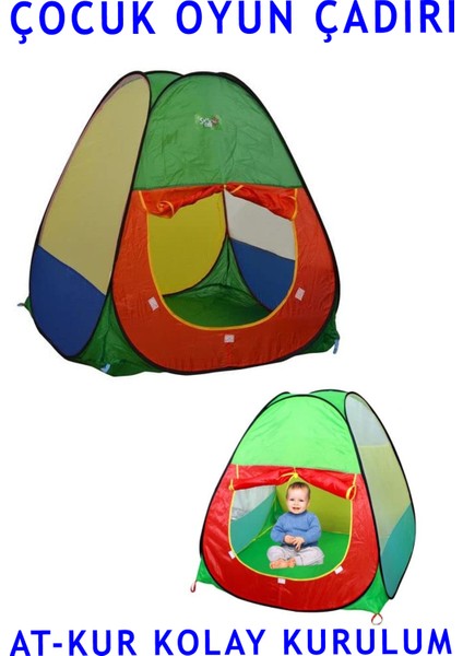 Çocuk Oyun Çadırı - At Kur Kolay Kurulumlu Aktivite ve Oyun Çadırı / Sunnycat Pop Up House 71X71X88 cm