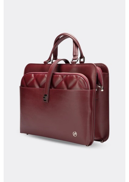 Kadın Evrak Laptop Çantası Kapitone Bordo modelleri
