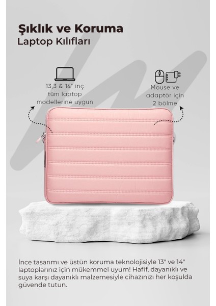 Macbook Air Pro 13.3 & 14 İnç Su Geçirmez Laptop Kılıfı Pembe indirimleri