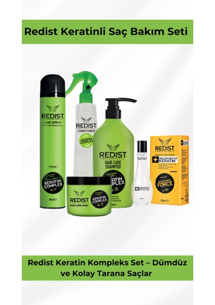 Keratin Seti 5'li | Dümdüz ve İpeksi Saçlara Özel Bakım