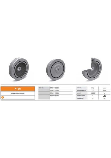 K139 Krank Kasnağı Clıo Kangoo Laguna Megane I 1.9 Dtı 97-04 F9Q Motor