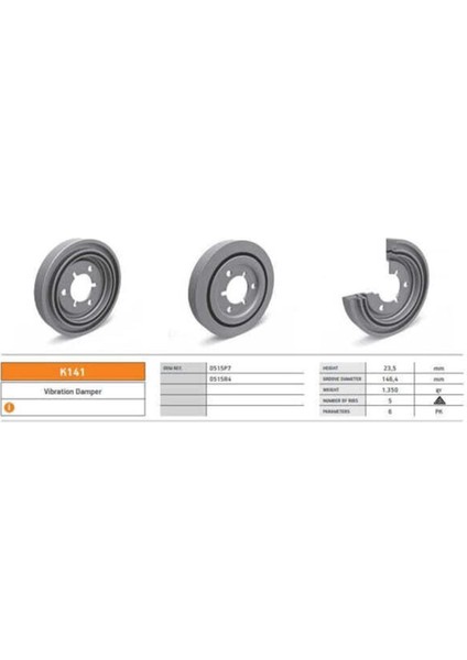 K141 Krank Kasnağı 206 307 406 607 807 Expert C2 C4 1.4 1.6 16V 02-