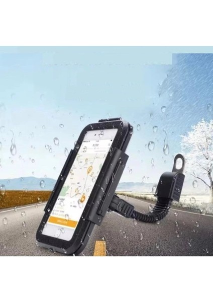 M3B Su Geçirmez 5-7 inç. Motosiklet Telefon Tutucu Dikiz Aynası Tutucu Stand Braketi Kaymaz 360 Derece indirimleri