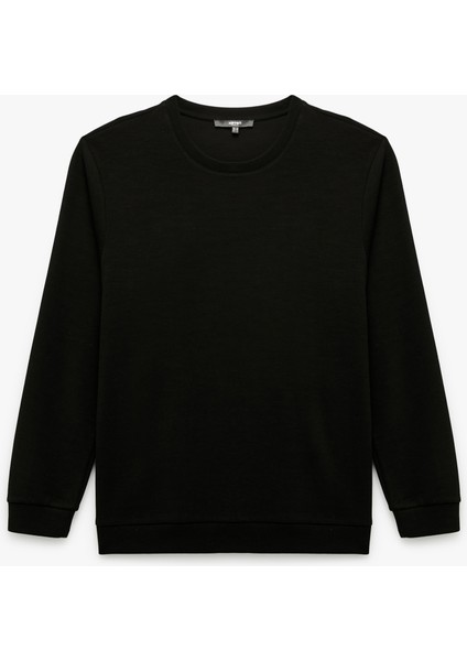 Pamuklu Uzun Kollu Basic Bisiklet Yaka Sweatshirt