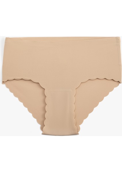 Vücudu Saran Hafif Kumaş Yüksek Bel Lazer Kesim Dikişsiz Külot