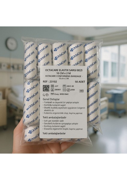 Elastik Sargı Bezi 10 cm x 2 M 50 Rulo (Adet) Deprem/sağlık Çantası /eczadolabı/ilk Yardım.
