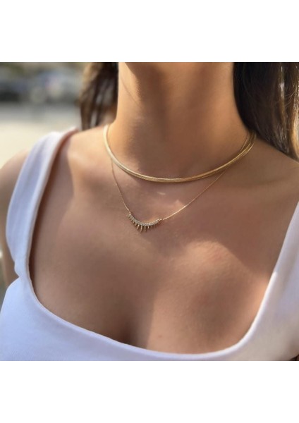 Taşlı Güneş Tacı Kolye – KLY1006