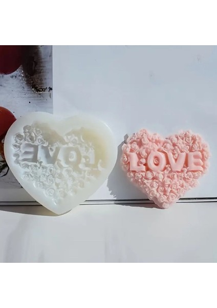 Love Güllü Kalp Silikon Kalıp (S828)