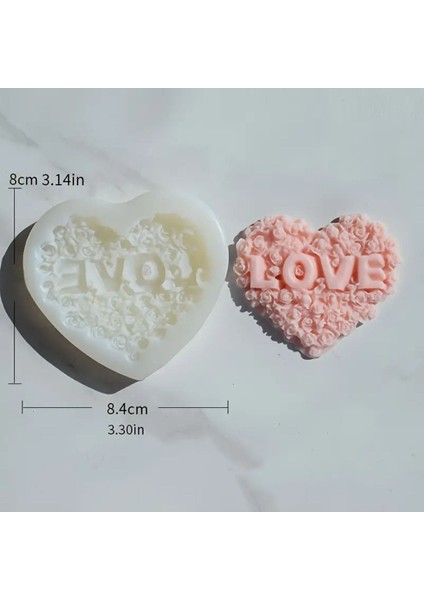 Love Güllü Kalp Silikon Kalıp (S828) fiyatları
