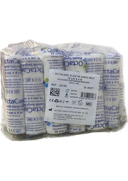 Elastik Sargı Bezi 15 cm x 4 M 25 Adet.