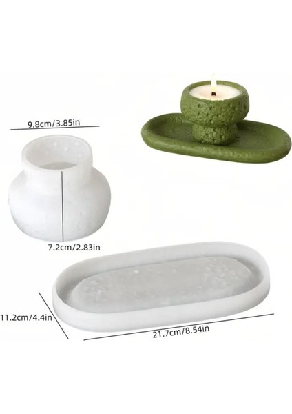 Beton Oval Tabanlık ve Mumluk Silikon Kalıp (S913) fiyatları