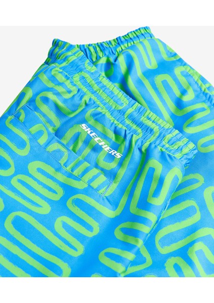 M 5 Inch Allover Print Swimshort Erkek Mavi Deniz Şortu S241113-400