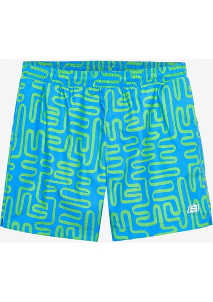 M 5 Inch Allover Print Swimshort Erkek Mavi Deniz Şortu S241113-400 fiyatları