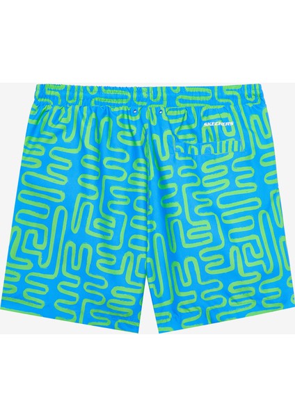 M 5 Inch Allover Print Swimshort Erkek Mavi Deniz Şortu S241113-400 modelleri