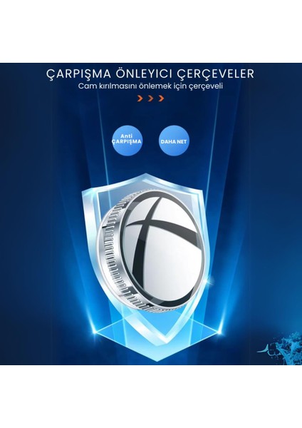 2 Adet Kör Nokta Aynası, Geniş Açılı Geri Görüş Aynası, Su Tutmaz Vantuzlu Güvenlik Aynası indirimleri
