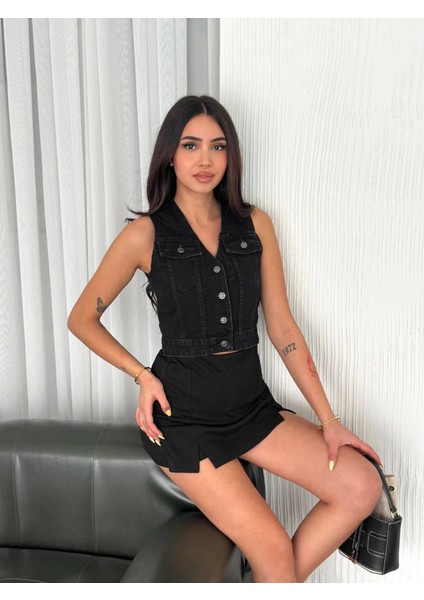 Kot Jeans Yelek - Siyah fiyatları