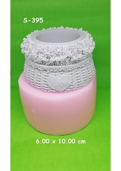 Love Çiçekli Saksı Silikon Kalıp