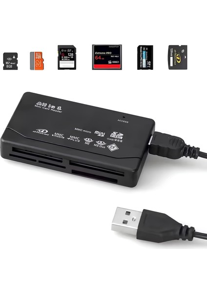 Çoklu Kart Okuyucu 📸 SD CF MMC MS Hafıza Kartı USB Adaptör indirimleri