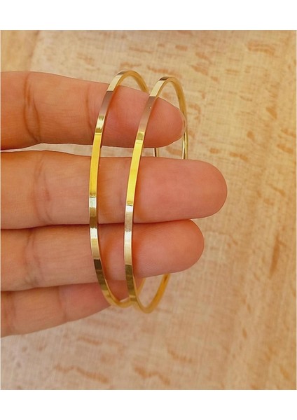 2li Ajda Bileklik Ajda 2'li Gold Kadın Ince Ajda Bilezik - 3155-2