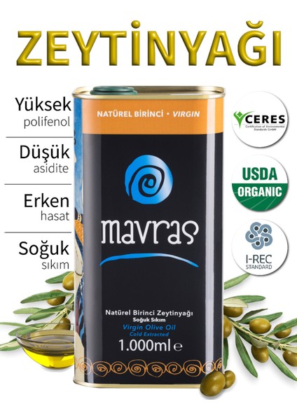Natürel Birinci Zeytinyağı 1 Lt Soğuk Sıkım