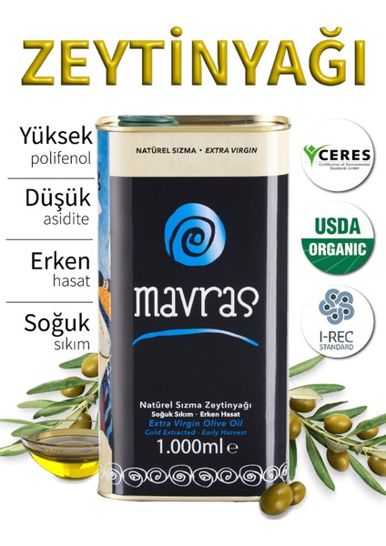 Natürel Sızma Zeytinyağı 1 Lt Soğuk Sıkım Erken Hasat