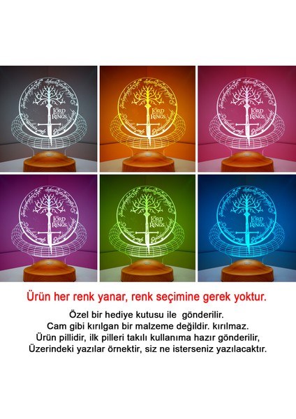 3D Yüzüklerin Efendisi Kılıç Hediyesi Kişiye Özel 3 Boyutlu LED Lamba modelleri
