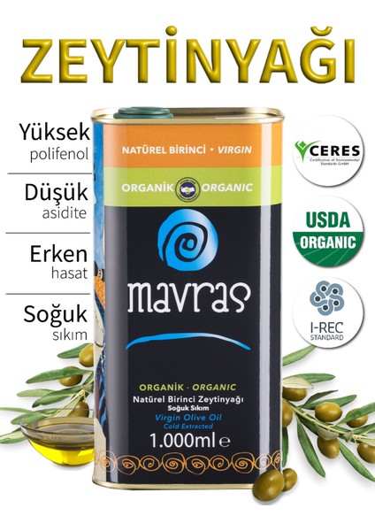 Organik Natürel Birinci Zeytinyağı 1 Lt Soğuk Sıkım