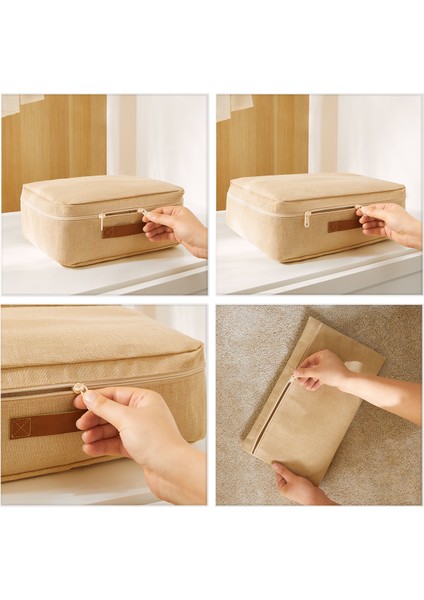 6'lı Jüt Keten Kumaş Valiz Düzenleyici Bavul İçi Organizer Set, Seyahat Hurcu