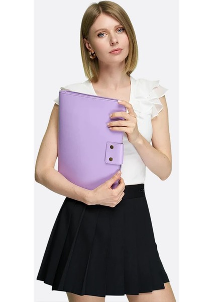 Macbook Air Pro 13-14 Inç Organizer Evrak & Laptop & Tablet Çantası Lila