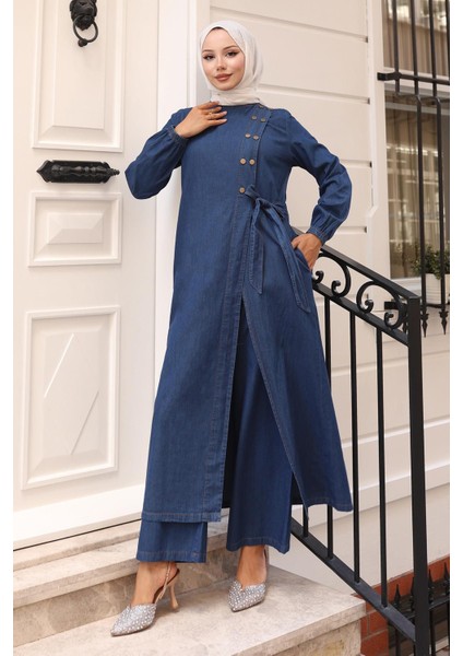 Çıtçıt Detaylı Kot Takım Koyu Mavi 19262