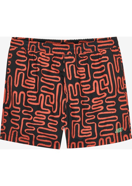 M 5 Inch Allover Print Swimshort Erkek Siyah Deniz Şortu S241113-001 fiyatları