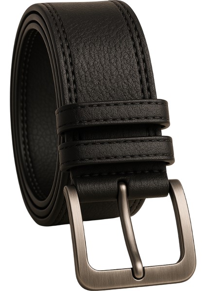 Erkek Kemer Siyah 2'li Kot ve Kumaş Pantolon Kemeri indirimleri