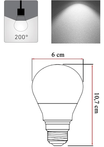 4,9W (43W) Mini LED Ampul Beyaz - 6500K E27 3 Adet fiyatları