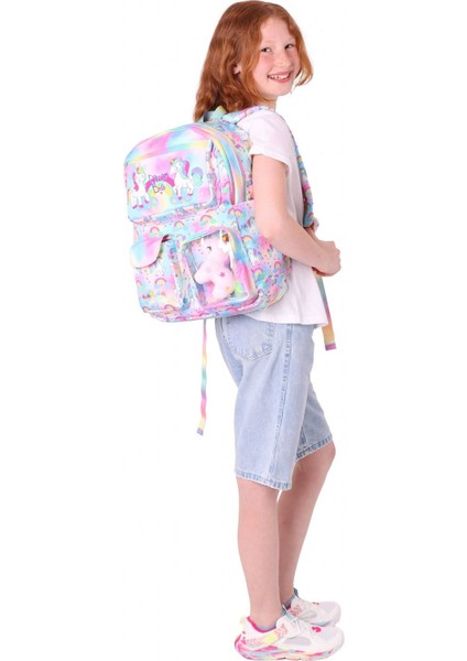 Kız Çocuk Peluş Unicornlu Ilkokul Okul Sırt Çantası - Pembe - L5243 indirimleri