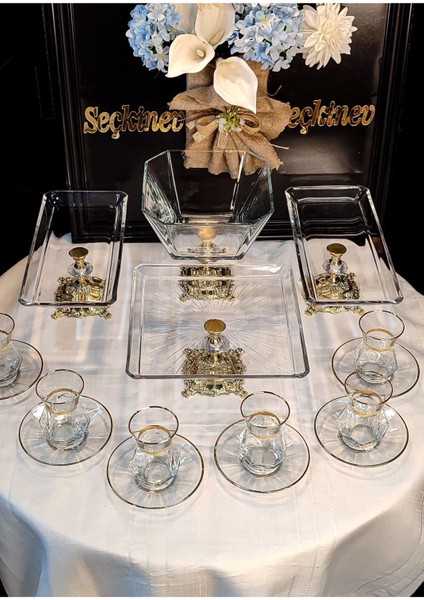 Seçkinev Alya Gold Sunum Set 16 Parça Bardak&tabak