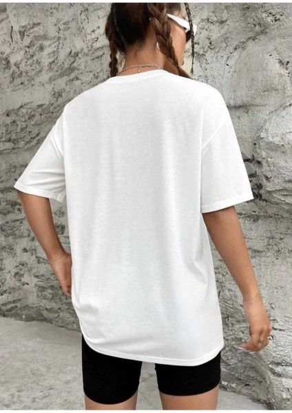 Oversize T-Shirt Majestıc Baskılı Beyaz Renk fiyatları