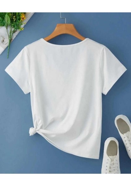 Oversize T-Shirt Baskılı Beyaz Renk fiyatları