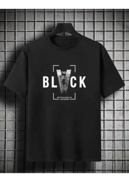Oversize T-Shirt Black Baskılı Siyah Renk
