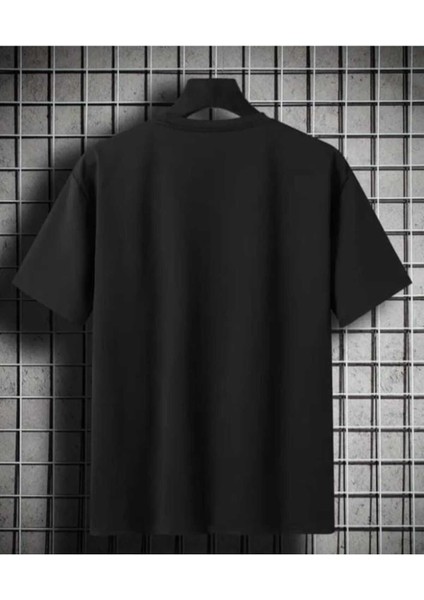 Oversize T-Shirt Black Baskılı Siyah Renk