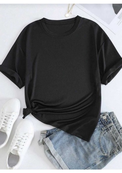 Oversize T-Shirt Vangoh Baskılı Siyah Renk