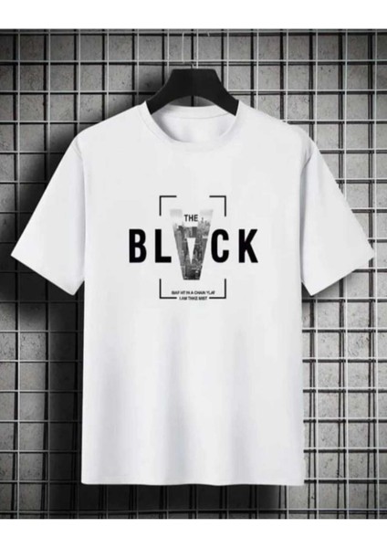 Oversize T-Shirt Black Baskılı Beyaz Renk
