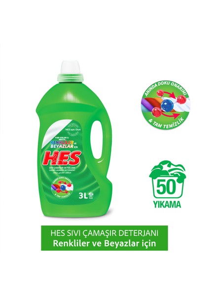 Sıvı Çamaşır Deterjanı Renkliler&beyazlar 3 Lt