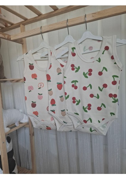 %100 Pamuklu Kız Bebek & Kız Çocuk 3'lü Çıtçıtlı Badi
